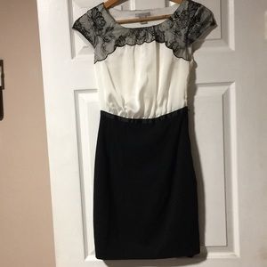 Round Lace Neckline Work Dress